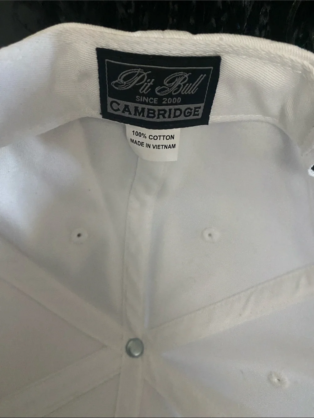 Made in Compton White Snapback Hat with Navy Embroidery
